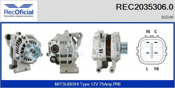 Alternateur RECOFICIAL REC2035306.0