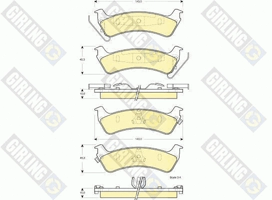 Kit de plaquettes de frein, frein à disque GIRLING 6141245
