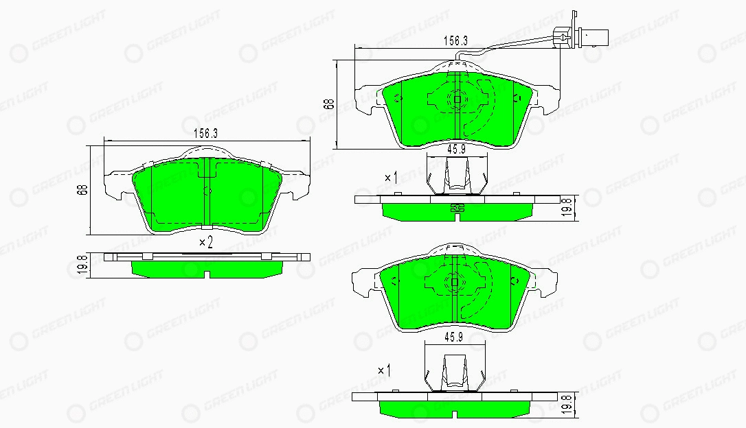 Kit de plaquettes de frein, frein à disque Automotive Adriado GLBP0241