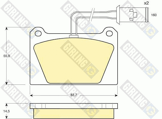 Kit de plaquettes de frein, frein à disque GIRLING 6103366