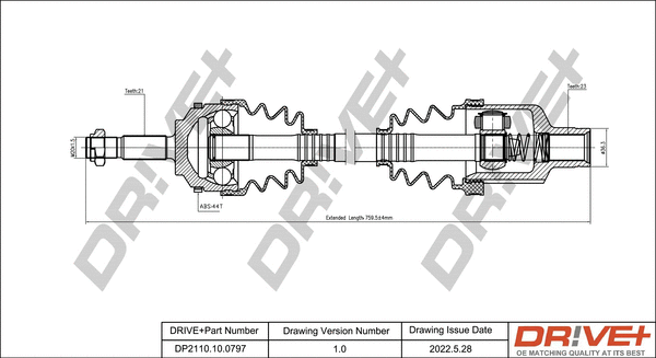 Arbre de transmission Dr!ve+ DP2110.10.0797