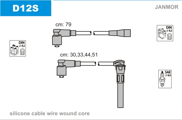 Kit de câbles d'allumage JANMOR D12S