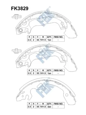 Jeu de mâchoires de frein FBK FK3829