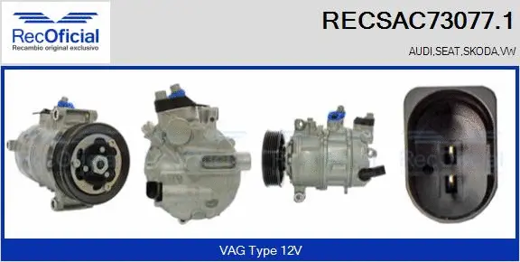 Compresseur, climatisation RECOFICIAL RECSAC73077.1