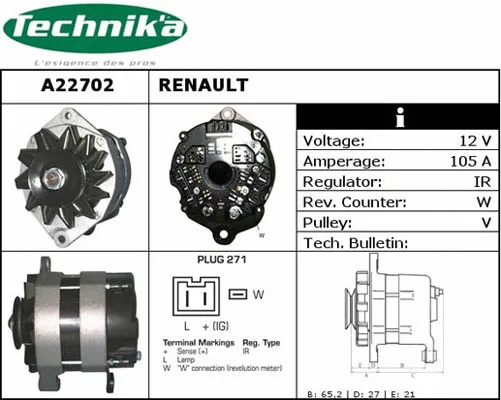 Alternateur Technika A22702