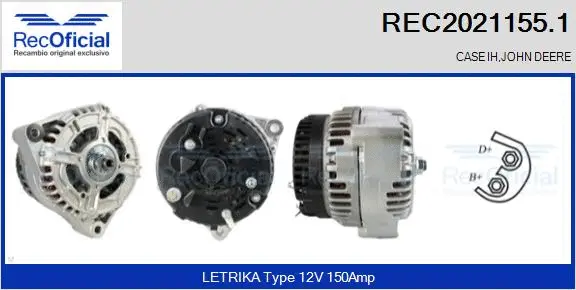 Alternateur RECOFICIAL REC2021155.1