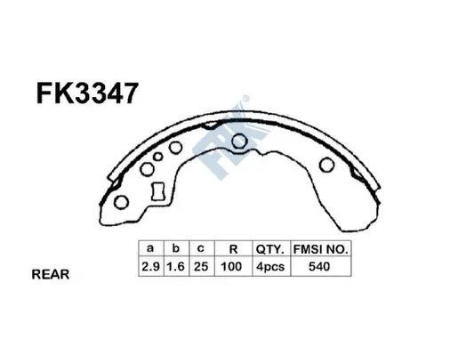 Jeu de mâchoires de frein FBK FK3347