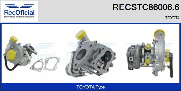 Turbocompresseur, suralimentation RECOFICIAL RECSTC86006.6