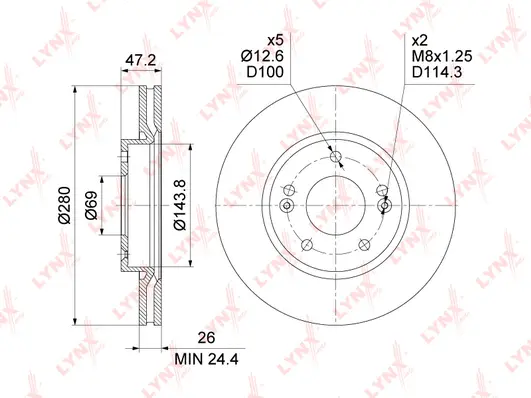 Disque de frein LYNXAUTO BN-1556
