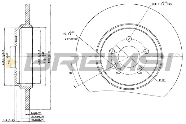 Disque de frein BREMSI CD7099S