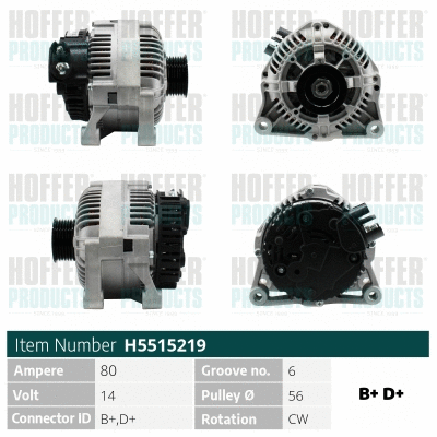 Alternateur HOFFER H5515219