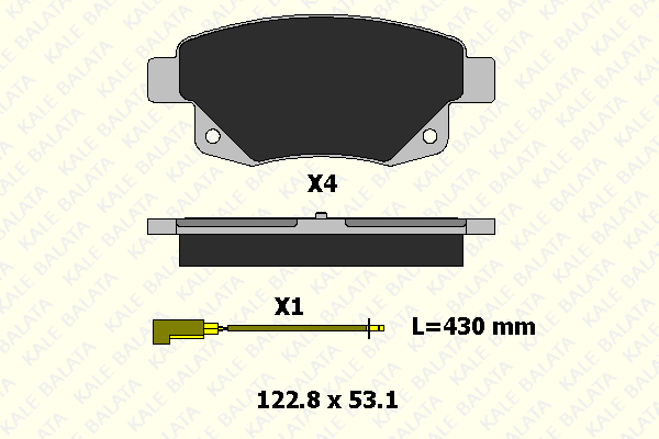 Kit de plaquettes de frein, frein à disque KALE 24486 170 35