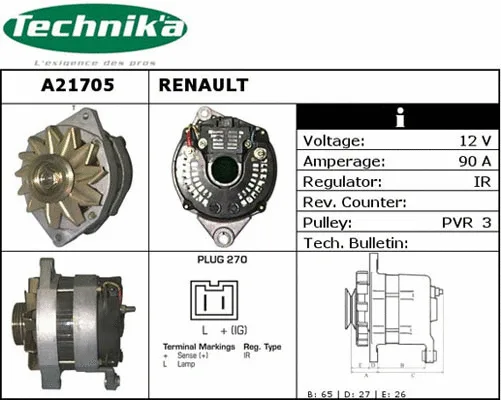 Alternateur Technika A21705