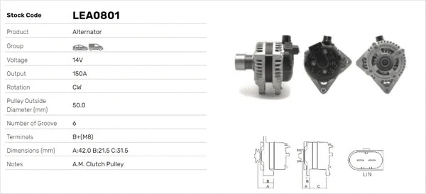 Alternateur LUSA LEA0801