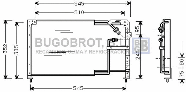 Condenseur, climatisation BUGOBROT 62-MZ5103