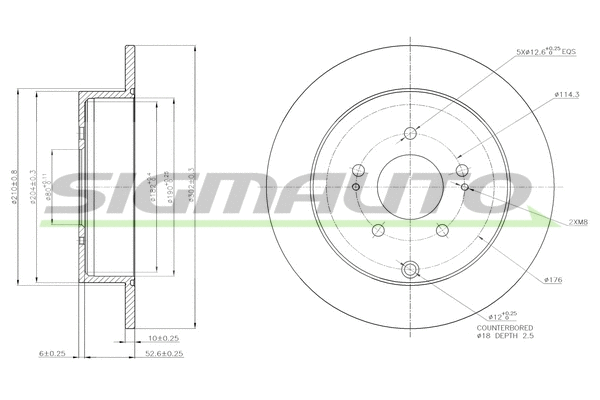 Disque de frein SIGMAUTO DBB737S
