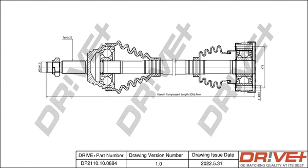 Arbre de transmission Dr!ve+ DP2110.10.0884