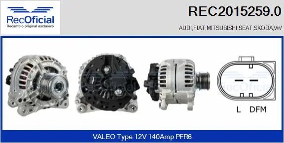 Alternateur RECOFICIAL REC2015259.0