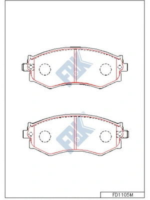 Kit de plaquettes de frein, frein à disque FBK FD1105M