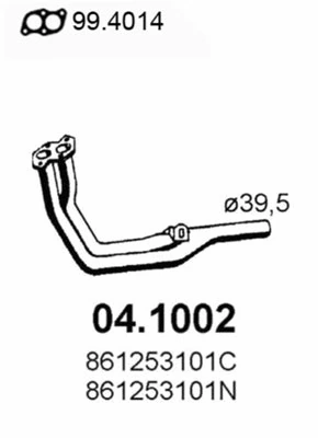 Tuyau d'échappement ASSO 04.1002