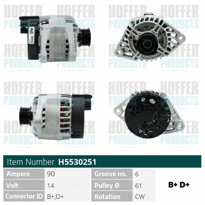 Alternateur HOFFER H5530251