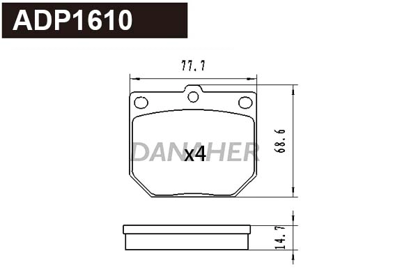 Kit de plaquettes de frein, frein à disque DANAHER ADP1610