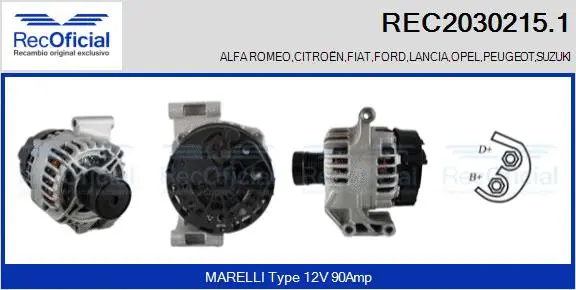 Alternateur RECOFICIAL REC2030215.1
