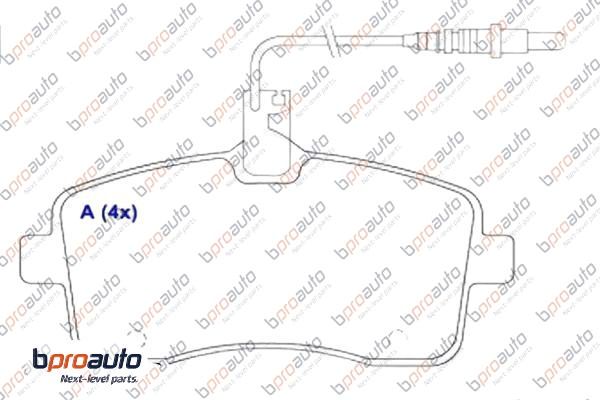 Kit de plaquettes de frein, frein à disque BPROAUTO 1BP30954AA