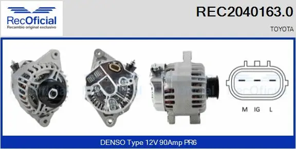 Alternateur RECOFICIAL REC2040163.0