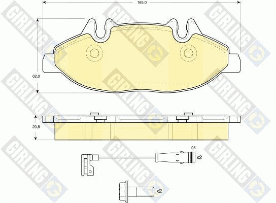 Kit de plaquettes de frein, frein à disque GIRLING 6116004