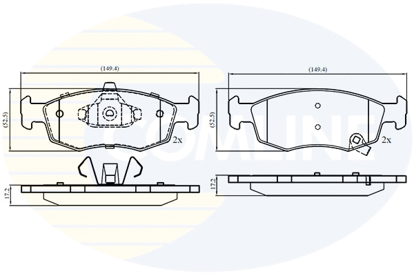 Kit de plaquettes de frein, frein à disque COMLINE CBP32777