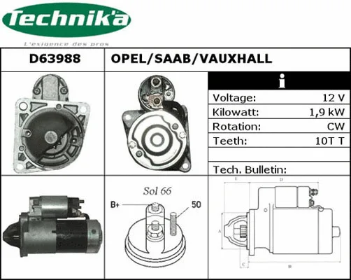 Démarreur Technika D63988