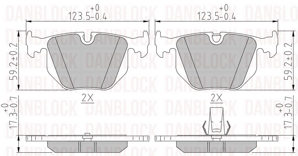 Kit de plaquettes de frein, frein à disque DANBLOCK DB 510468