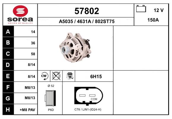 Alternateur EAI 57802