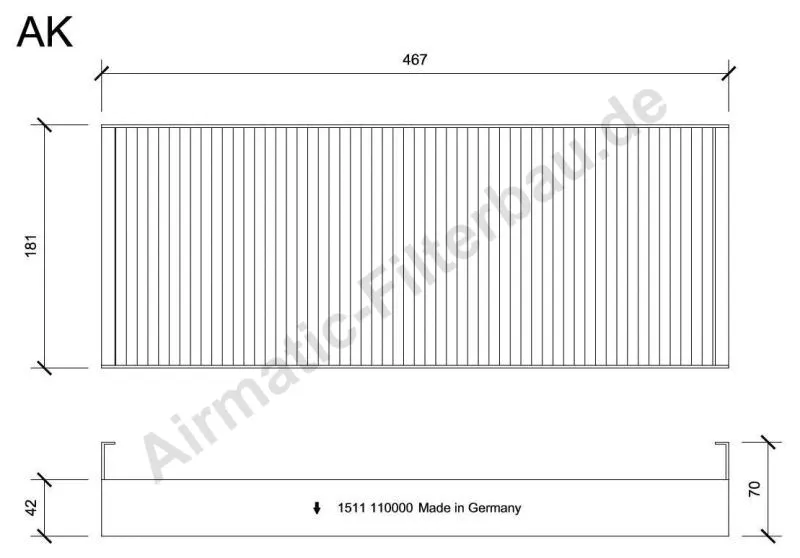 Filtre, air de l'habitacle AIRMATIC Filterbau IF1511B