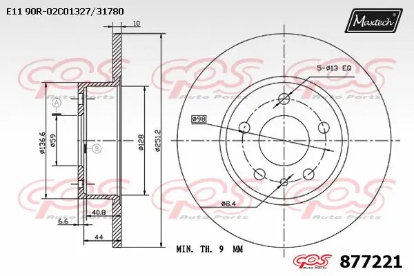 Disque de frein MAXTECH 877221