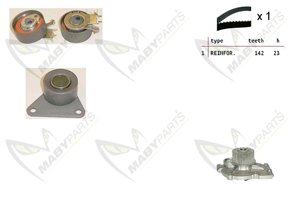 Pompe à eau + kit de courroie crantée MABYPARTS OBKWP0153