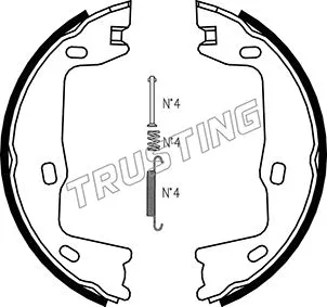 Jeu de mâchoires de frein, frein de stationnement TRUSTING 073.159K