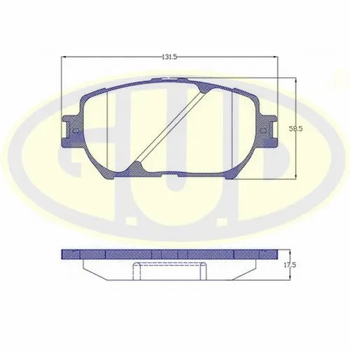 Kit de plaquettes de frein, frein à disque G.U.D. GBP088400