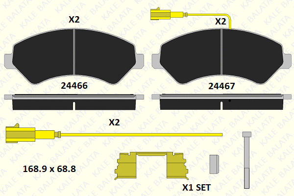 Kit de plaquettes de frein, frein à disque KALE 24467 190 15