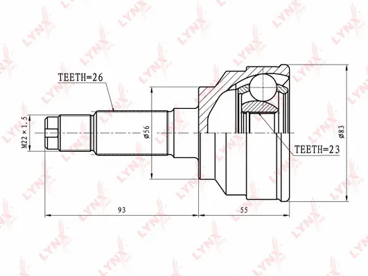 Jeu de joints, arbre de transmission LYNXAUTO CO-4413