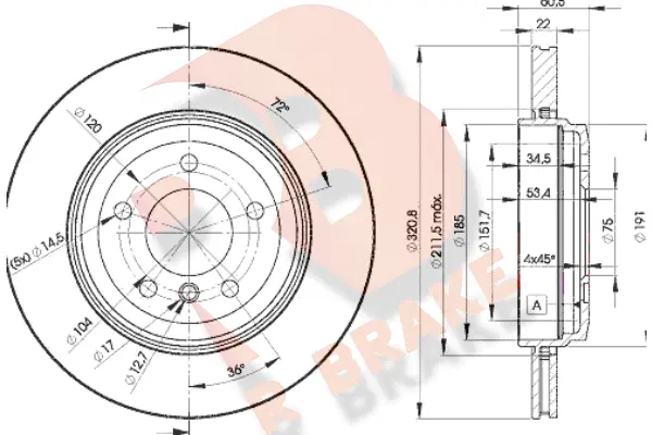 Disque de frein R BRAKE 78RBD26073