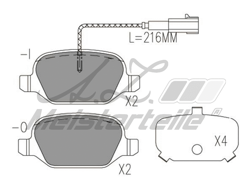 Kit de plaquettes de frein, frein à disque A.Z. Meisterteile AZMT-44-022-1760