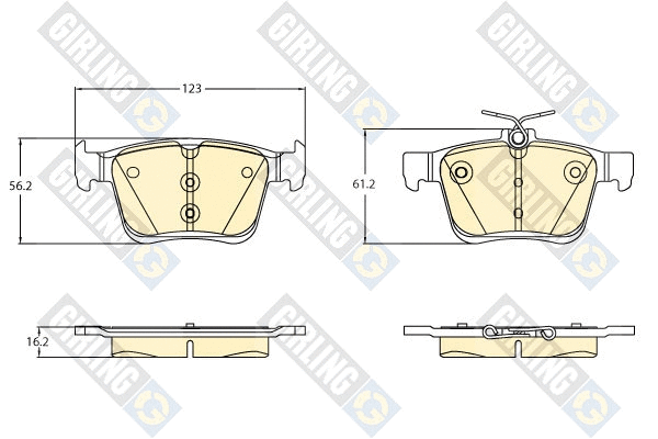 Kit de plaquettes de frein, frein à disque GIRLING 6121792