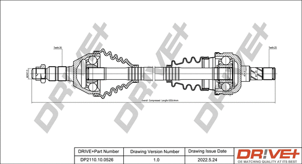 Arbre de transmission Dr!ve+ DP2110.10.0526
