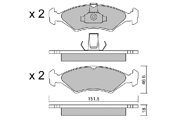 Kit de plaquettes de frein, frein à disque AISIN BPFO-1015