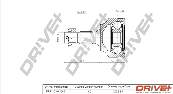 Jeu de joints, arbre de transmission Dr!ve+ DP2110.10.1545