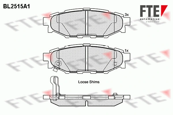 Kit de plaquettes de frein, frein à disque FTE 9010773