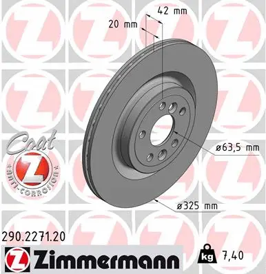 Disque de frein ZIMMERMANN 290.2271.20