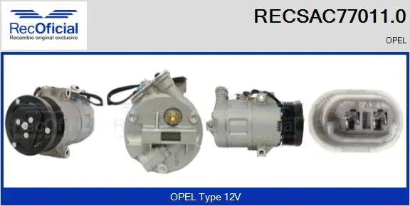 Compresseur, climatisation RECOFICIAL RECSAC77011.0